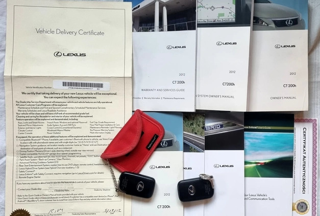 Lexus CT cena 45480 przebieg: 217000, rok produkcji 2012 z Białystok małe 211